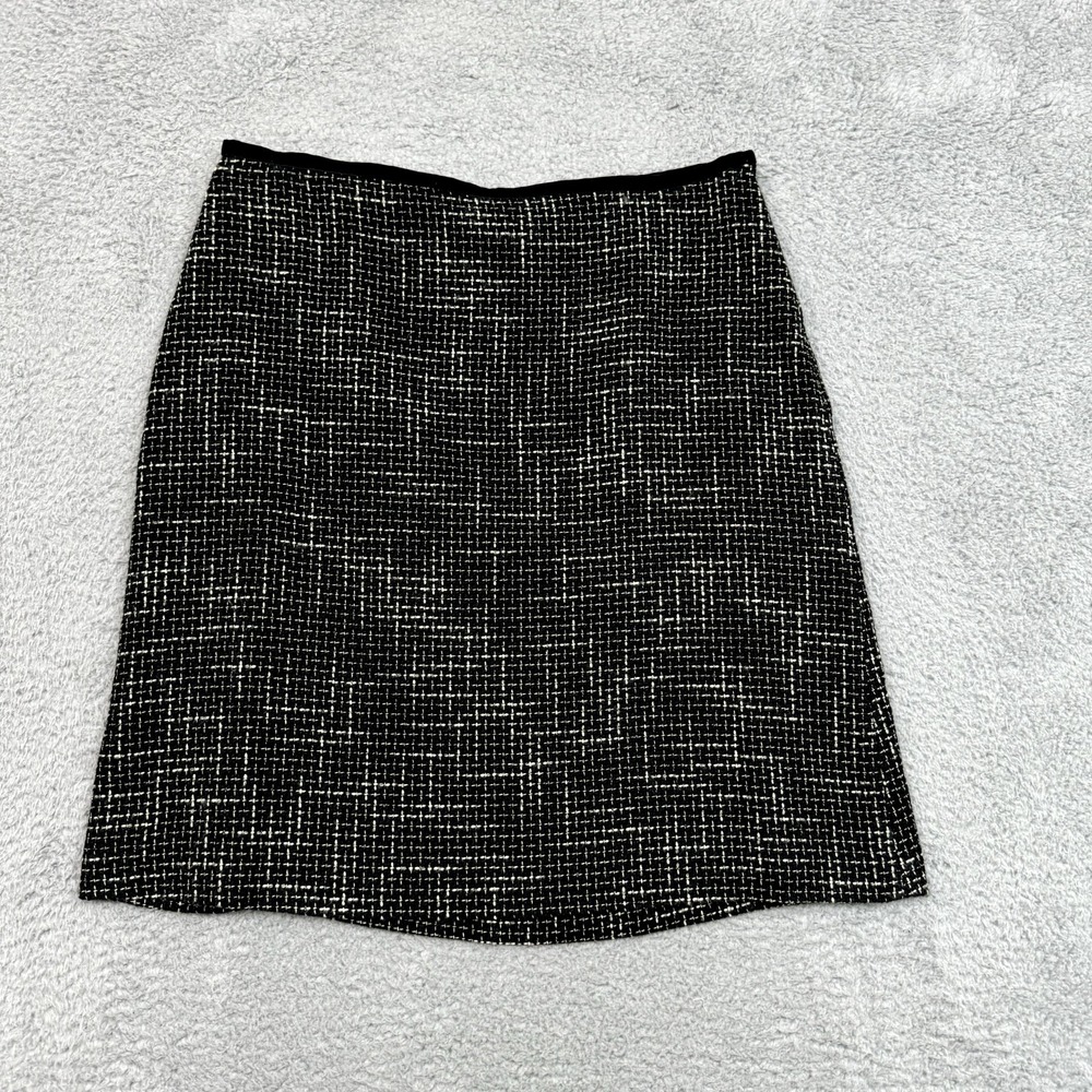 Talbots Skirt Womens 14 Black White Tweed Academia Classic Corpcore Office Siren